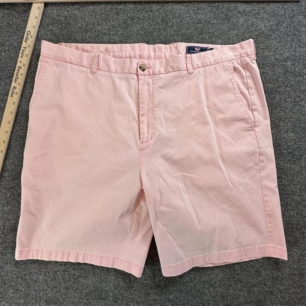 Vineyard Vines Breaker Shorts Men 42 Pink Chino‎ Cotton Stretch 9" Inseam #106